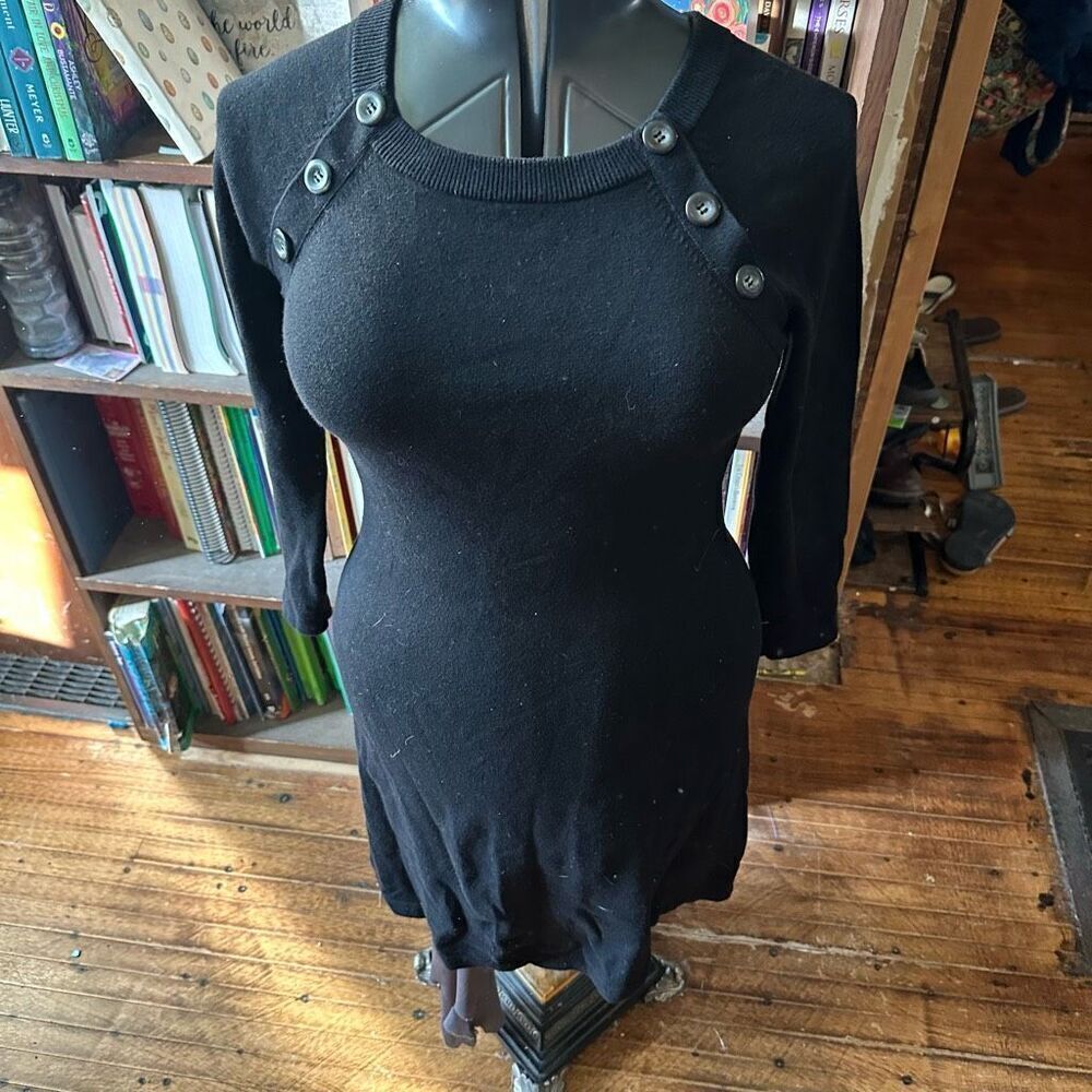 Boden Parisian black 4P minimalist classic sweater dress